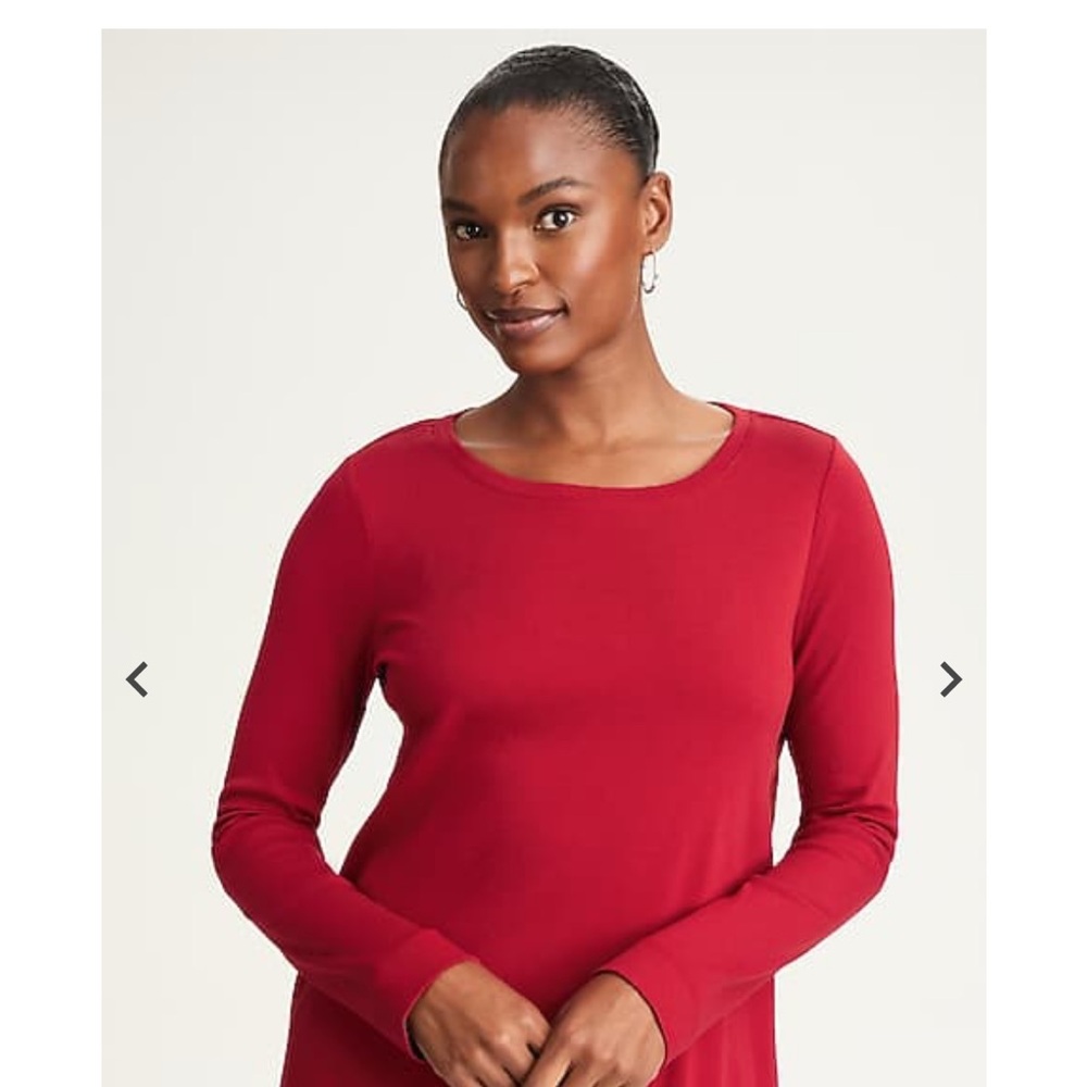 J. Jill Red Crew Neck Sweater